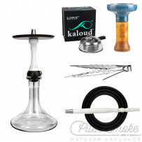 Кальян Alpha Hookah Model X белый с блестками в полной комплектации, арт. bel31